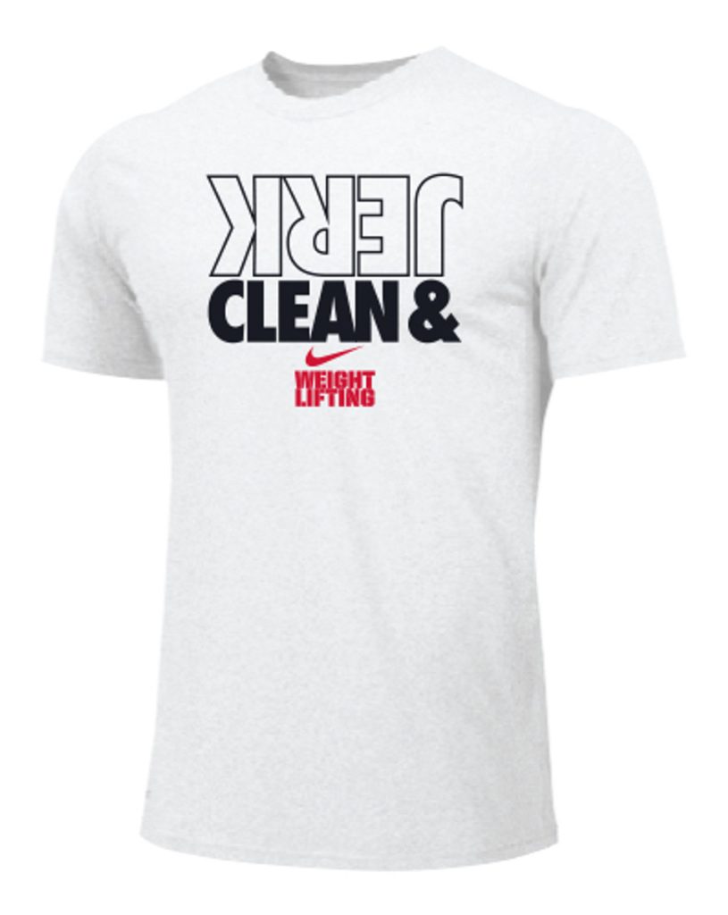 Nike Men’s Weightlifting Clean and Jerk Tee – White/Black/Red