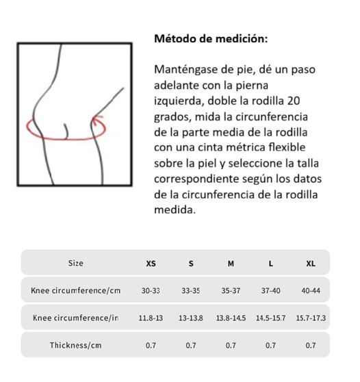 Tallas Rodilleras 7mm